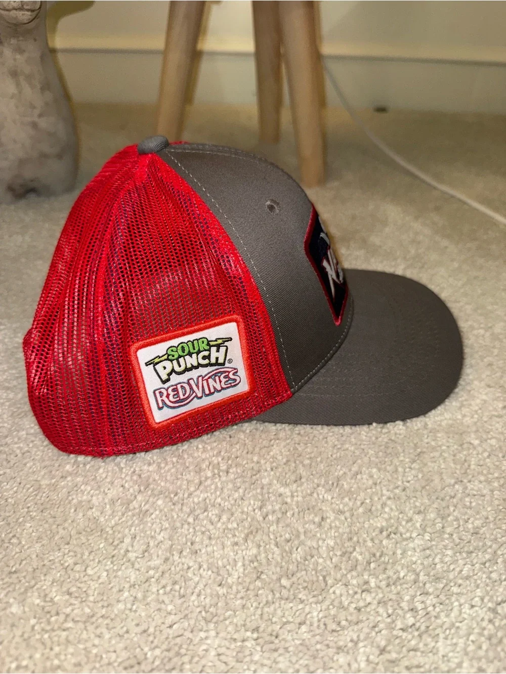 Northwest Arkansas Naturals Logo Trucker Hat in Gray and Red